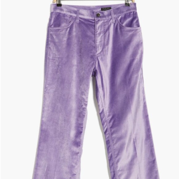 rag & bone Jacey Classic Fit Velvet Pants Jeans Violet Purple NWT 2 $425 - Picture 5 of 6